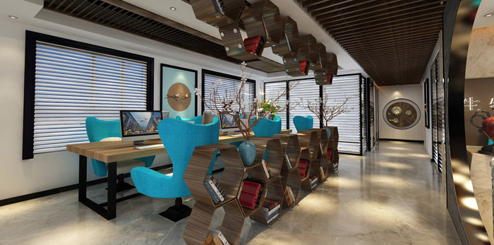 現代中式風格辦公室裝修效果圖
