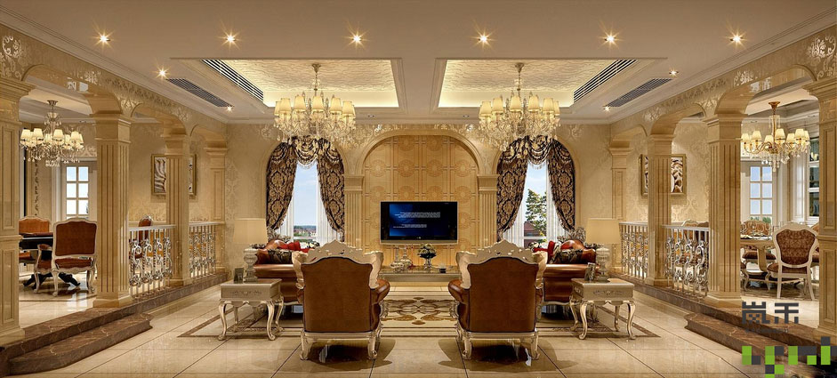 別墅裝修設計的客廳效果圖