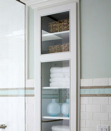 衛生間嵌入式的儲物柜設計效果圖