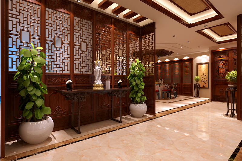 古典風格別墅玄關設計案例