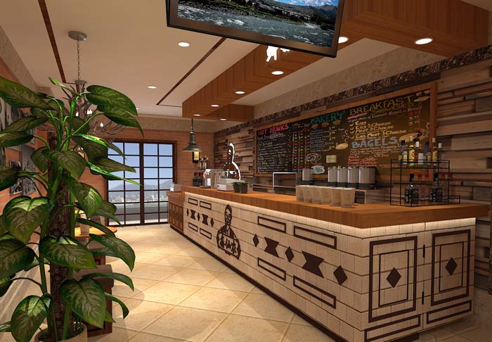 鮮農(nóng)水果店前臺吧臺裝修設計案例效果圖