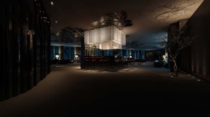 休閑類型主題餐廳酒吧吊頂裝修設(shè)計案例效果圖