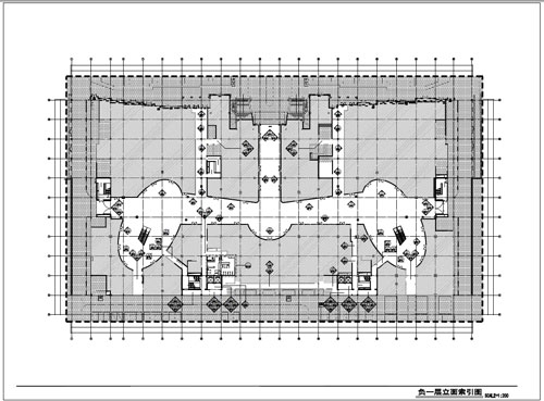 商場深化設(shè)計施工圖負(fù)一層立面索引圖