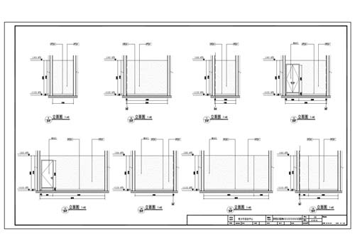 青少年活動中心深化設計施工圖新風機房/強弱電9/10/11/12/13/14/15/16立面圖