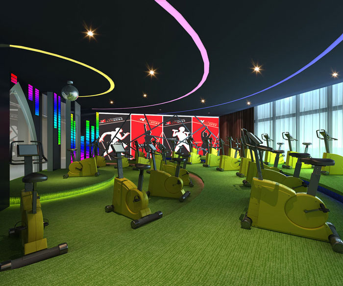 1700平方健身會所運(yùn)動區(qū)域裝修設(shè)計案例效果圖