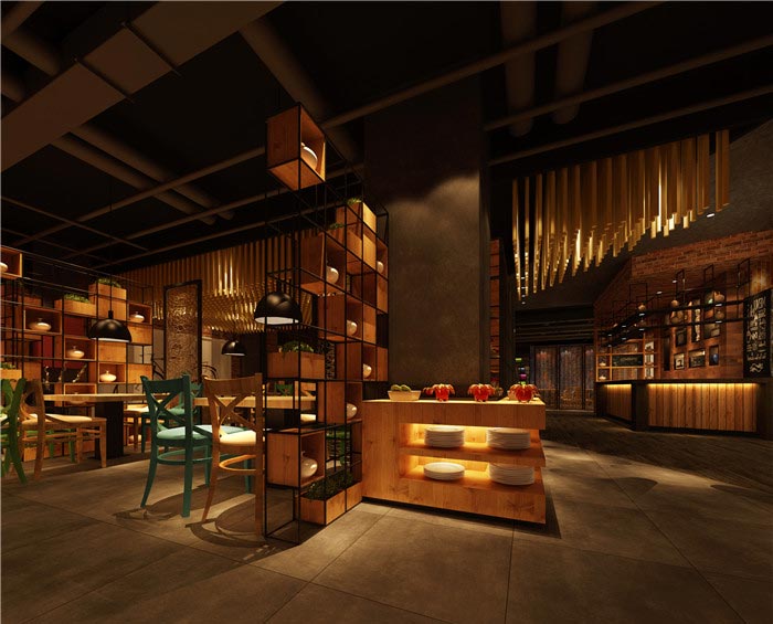 500平方充滿懷念的中式餐廳休息區域裝修設計方案效果圖