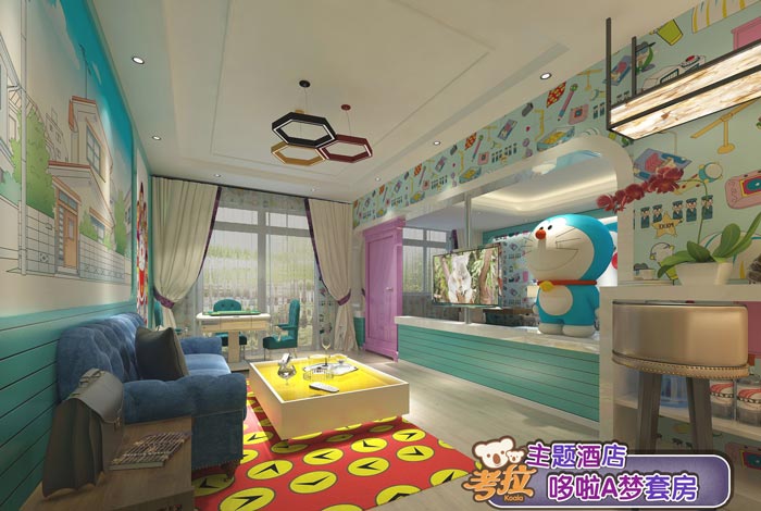 考拉主題酒店哆啦A夢(mèng)客房裝修設(shè)計(jì)案例效果圖