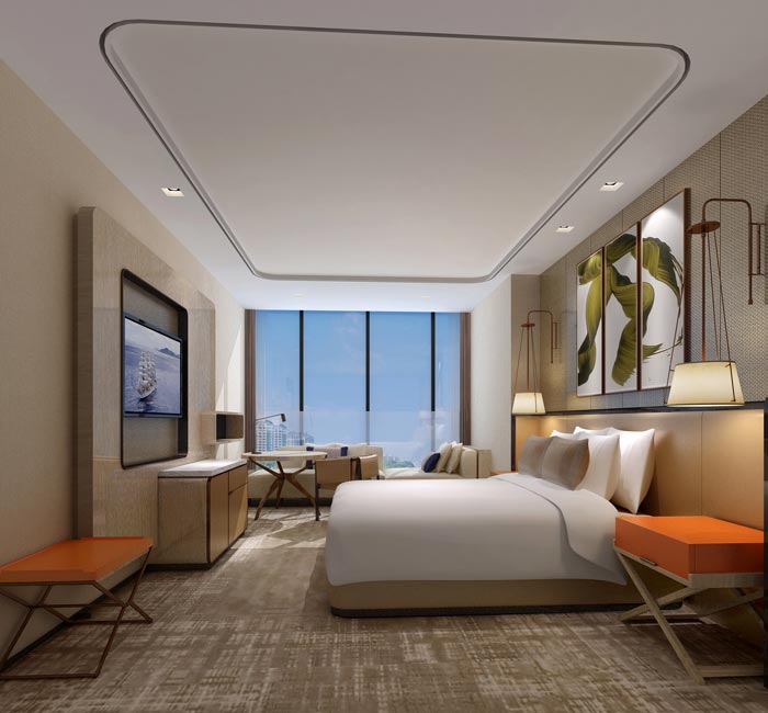 商務精品酒店客房裝修設(shè)計案例效果圖