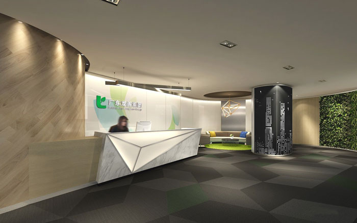 金融咨詢公司辦公室前臺裝修設計案例效果圖