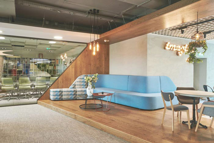 科技公司辦公室接待區(qū)域裝修設計案例效果圖