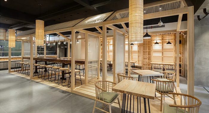 特色面館餐桌裝修設計效果圖