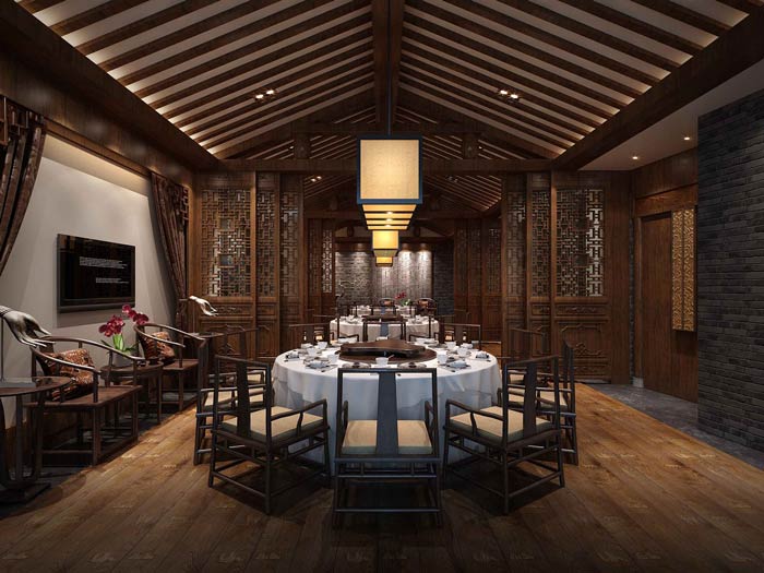 中式火鍋店包廂裝修設計效果圖