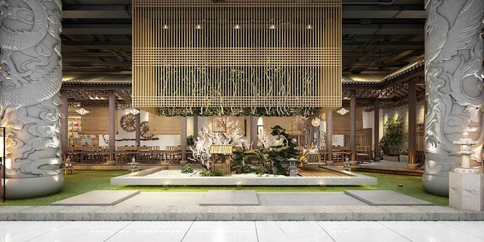 特色私房菜館庭院裝修設計效果圖