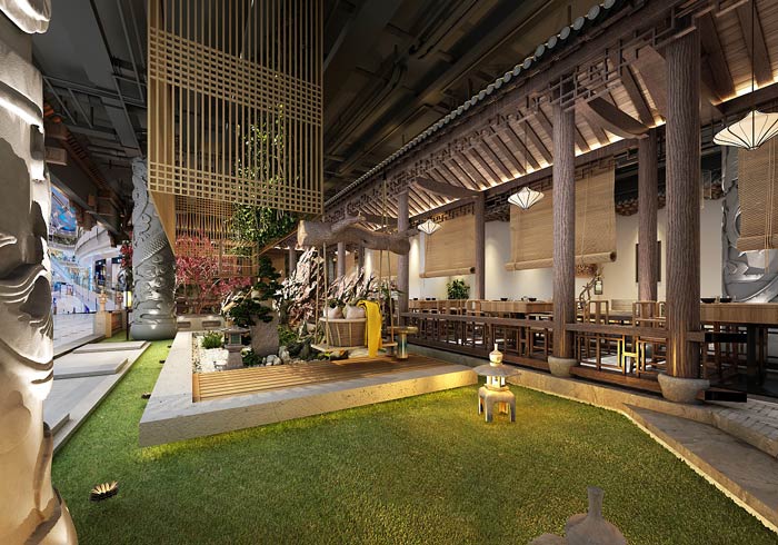 特色私房菜館亭臺裝修設計效果圖