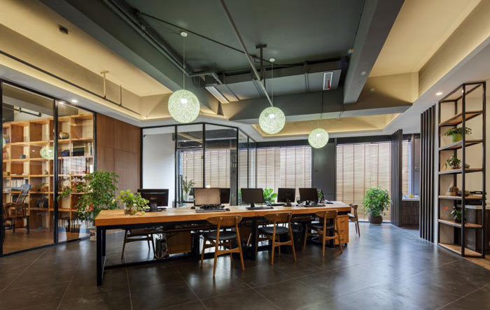 進出口貿易公司辦公室辦公區(qū)裝修設計效果圖