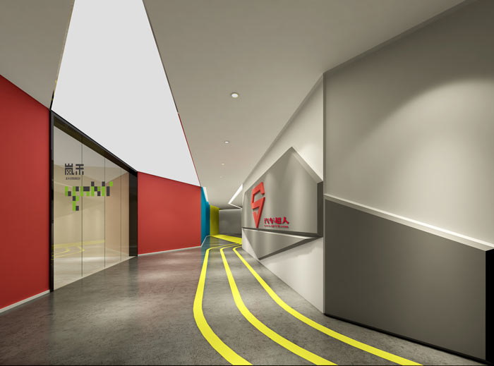 網絡科技公司辦公室19樓前臺裝修設計效果圖