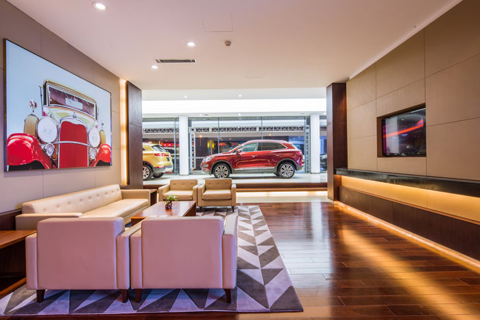 汽車貿易公司辦公室洽談區裝修設計效果圖