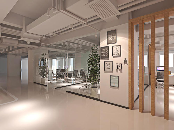 網(wǎng)絡(luò)科技公司辦公室過(guò)道裝修設(shè)計(jì)效果圖
