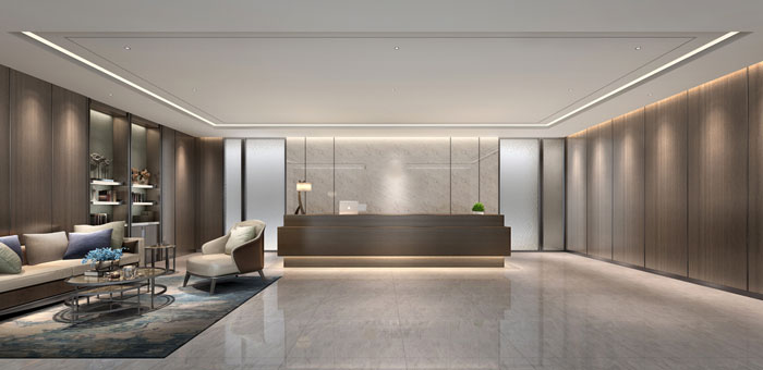 房地產(chǎn)公司辦公室前臺裝修設(shè)計(jì)效果圖