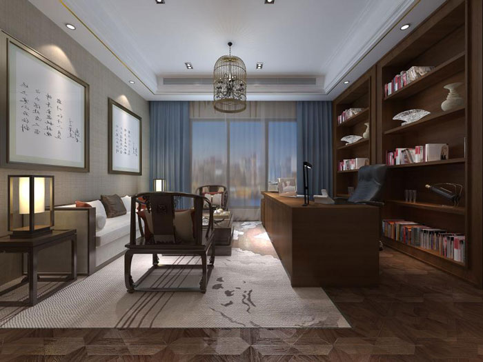 杭州中式總經理辦公室裝修設計效果圖