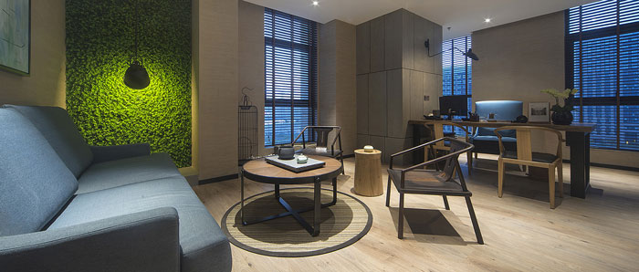 新中式總經理辦公室裝修設計效果圖