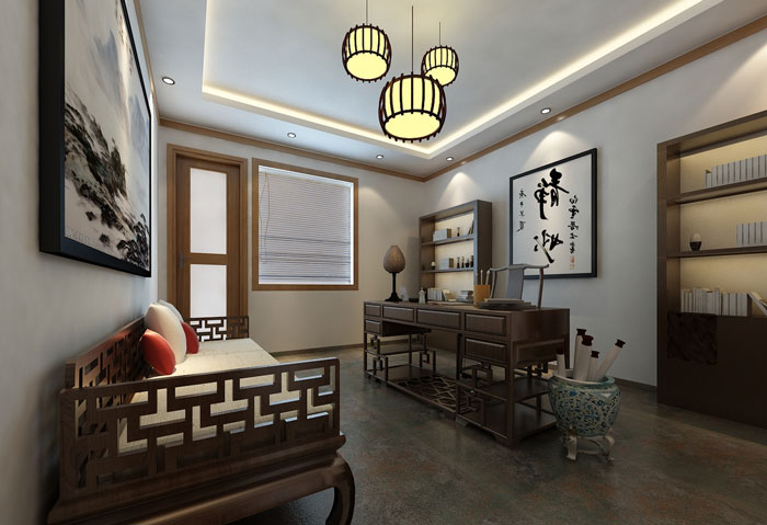 中醫館館長辦公室裝修設計效果圖