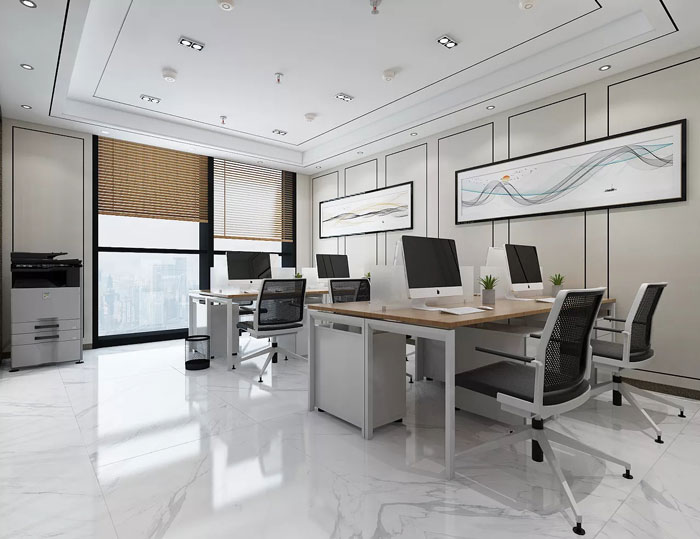 新中式辦公室辦公區裝修設計效果圖