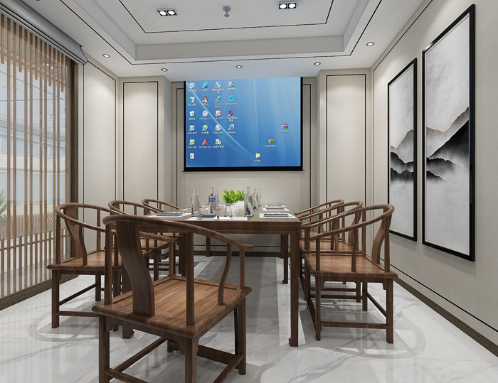 新中式辦公室會議室裝修設計效果圖