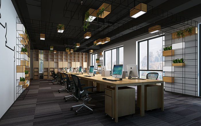 新中式辦公室辦公區設計方案