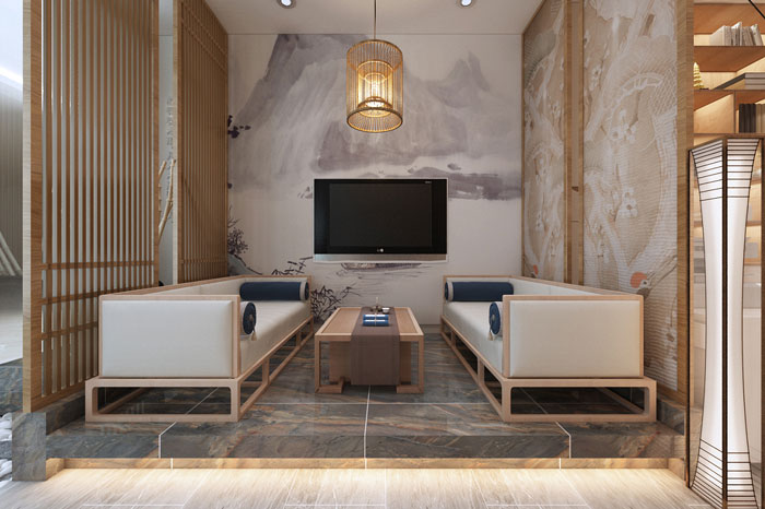 中式辦公室接待區設計方案