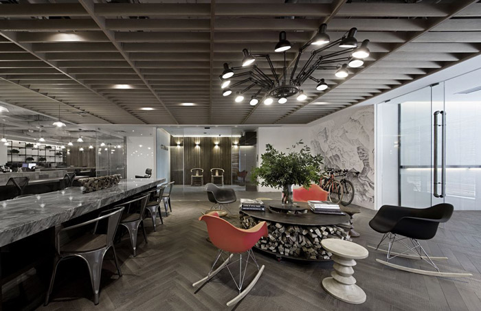 350平方科技辦公室接待區裝修設計效果圖