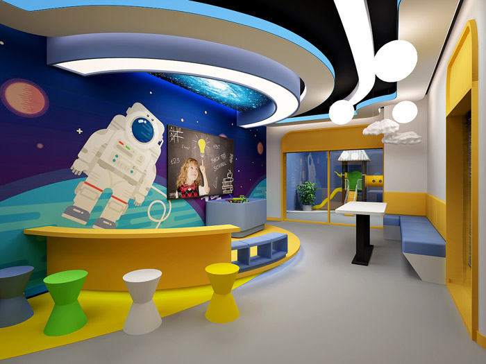 少兒培訓機構(gòu)前臺裝修設計效果圖