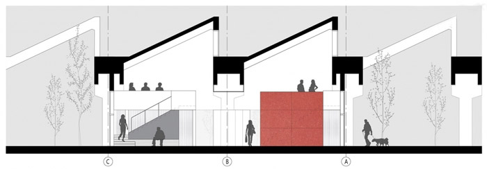 創意園區辦公室剖面圖