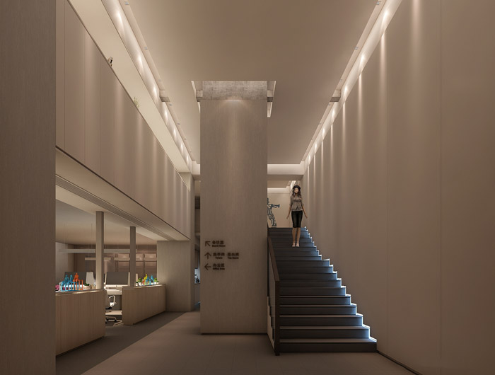 新中式辦公室樓梯設計裝修效果圖