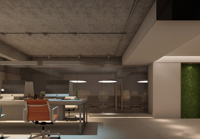 新中式辦公室辦公區設計裝修效果圖