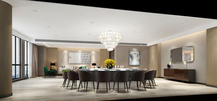 杭州環保公司辦公室餐廳裝修設計效果圖