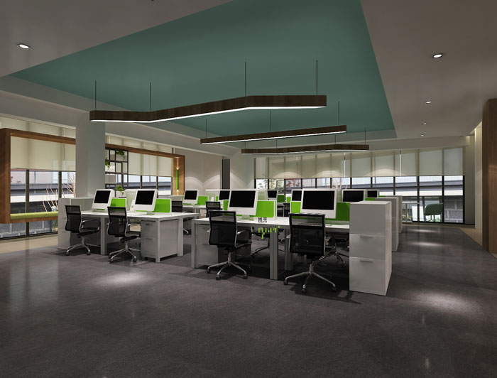 杭州科技公司辦公樓辦公區裝修設計效果圖