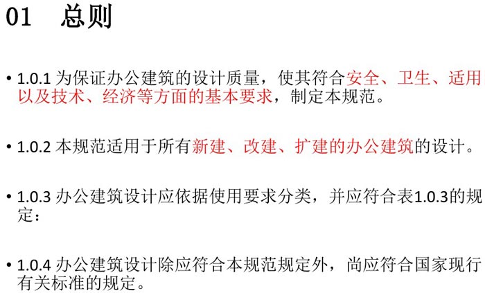 辦公建筑設計規范總則解讀示意圖