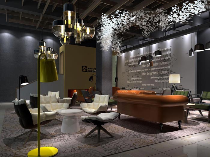 企業孵化器休息區裝修設計效果圖