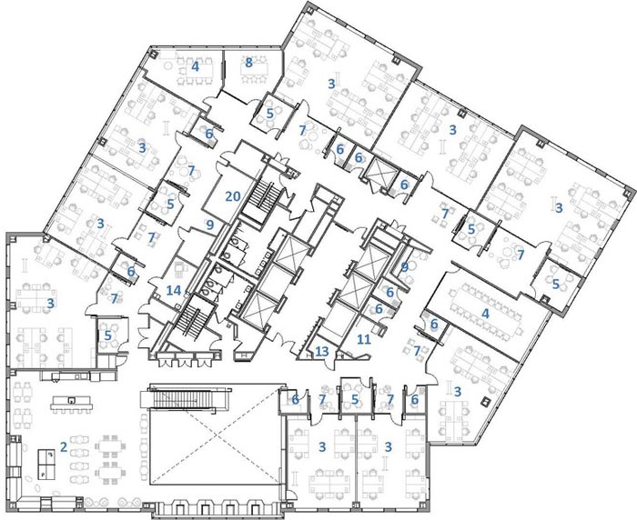 微軟研發中心設計一層平面圖
